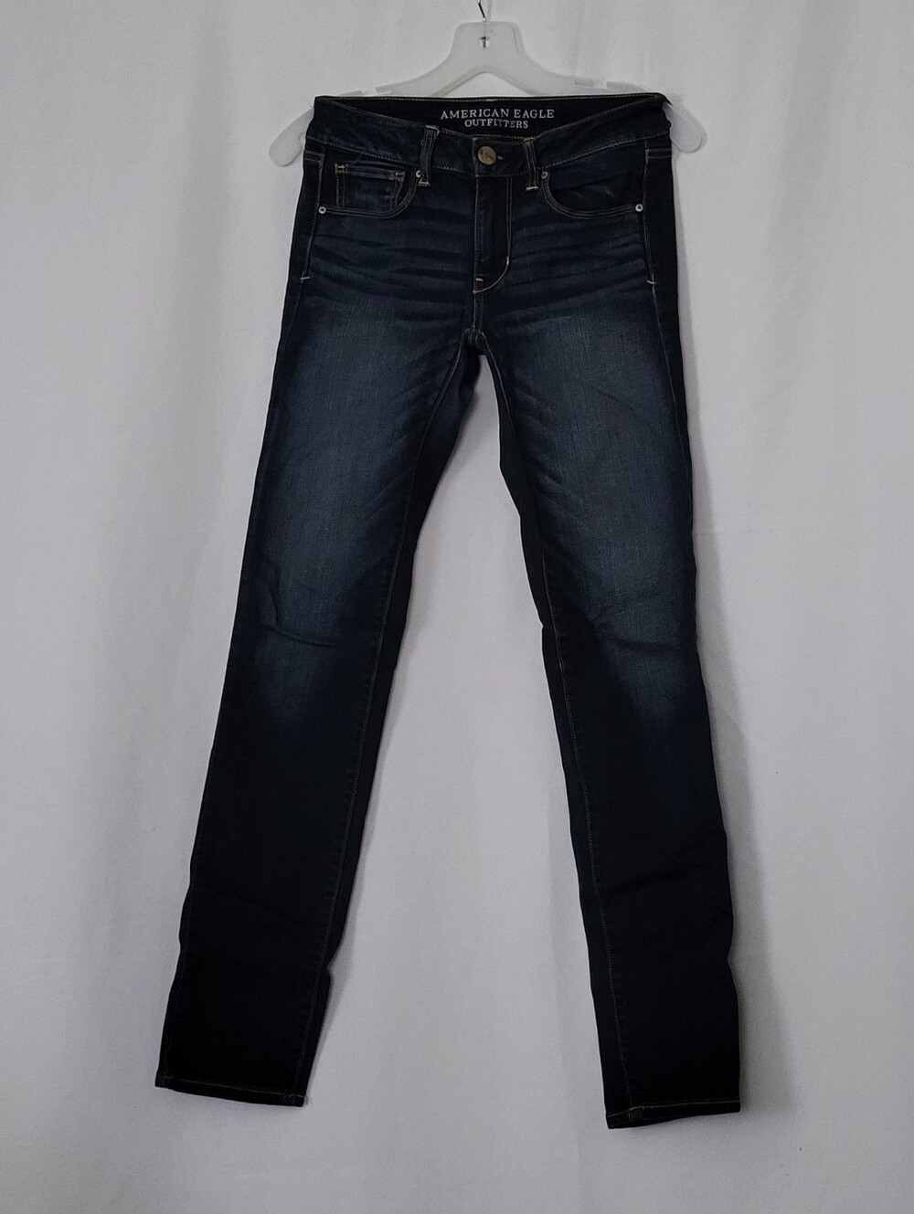 American Eagle Outfitters Mid Rise Deep Indigo Dark Wash Skinny Jeans